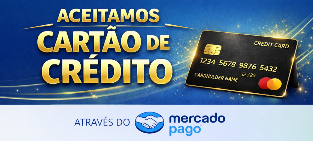 Aceitamos cartão online